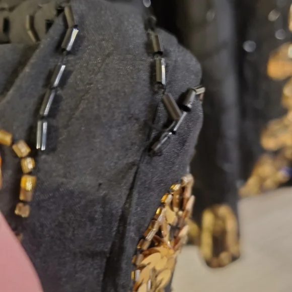 ROYAL FEELINGS | Silk Sequined Beaded Blouse/Cover-Up sz 2X - Picture 7 of 9